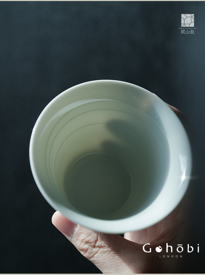 [賦山敘 x Gohobi] Gohobi Pure White Porcelain Gaiwan – Horseshoe Shape Thin Porcelain Gongfu Tea Bowl
