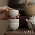 Gohobi Plant Ash Glaze Meditation Teacup – Thin Porcelain Small Gongfu Tea Cup