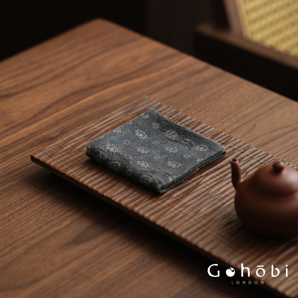 Gohobi Retro Lotus Tea Towel – Thick Absorbent Zen Tea Cloth for Tea Table