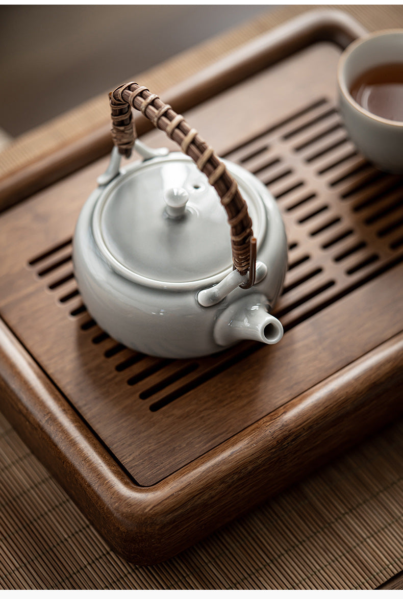 Gohobi Japanese Style Ice Grey and Green Teapot 006