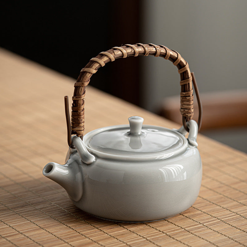 Gohobi Japanese Style Ice Grey and Green Teapot 006