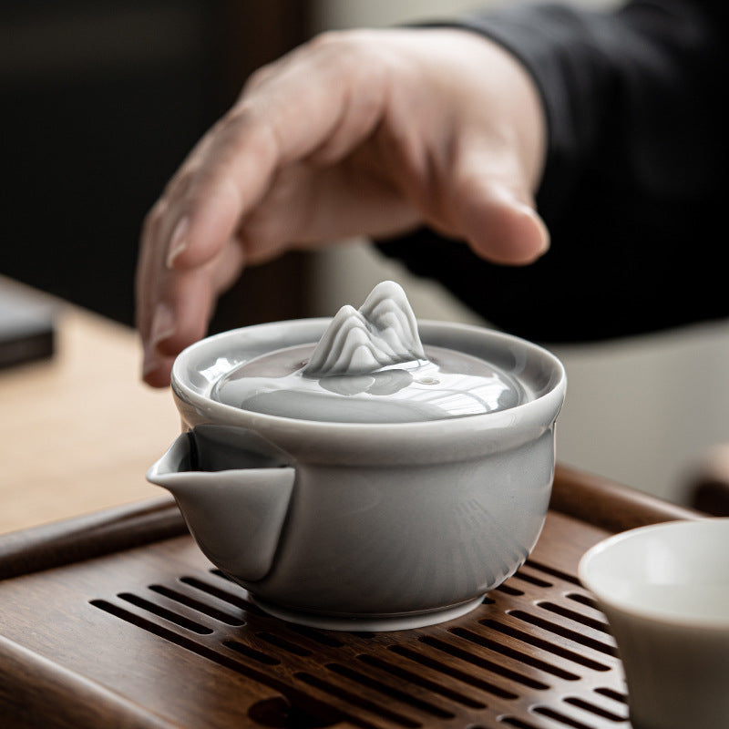 Gohobi Ice Gray Glaze Hand Teapot