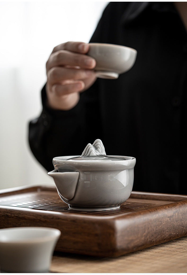 Gohobi Ice Gray Glaze Hand Teapot