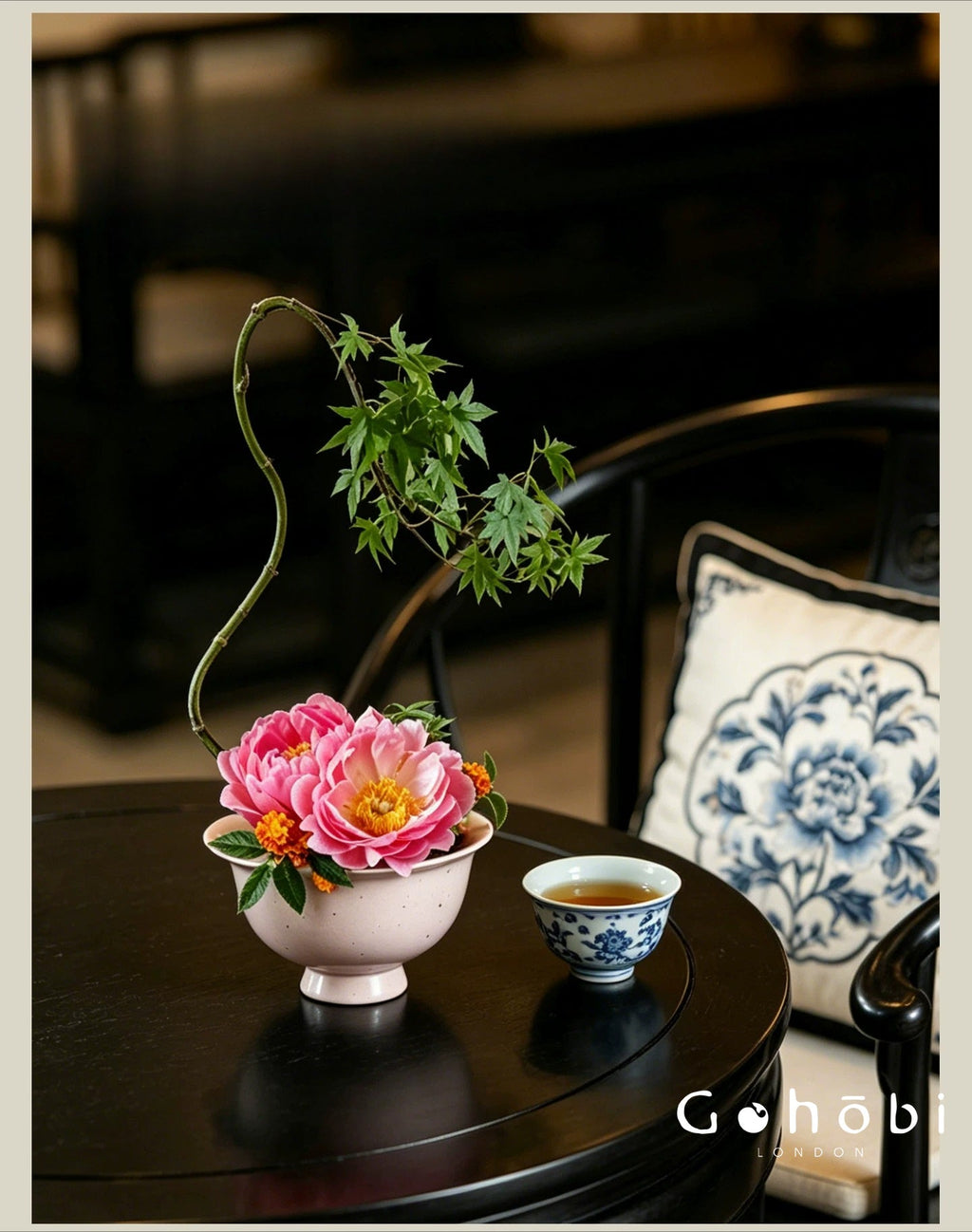 Gohobi Japanese Ikebana Mini Ceramic Vase – Jingdezhen Wabi-Sabi Hydroponic Plant Vessel