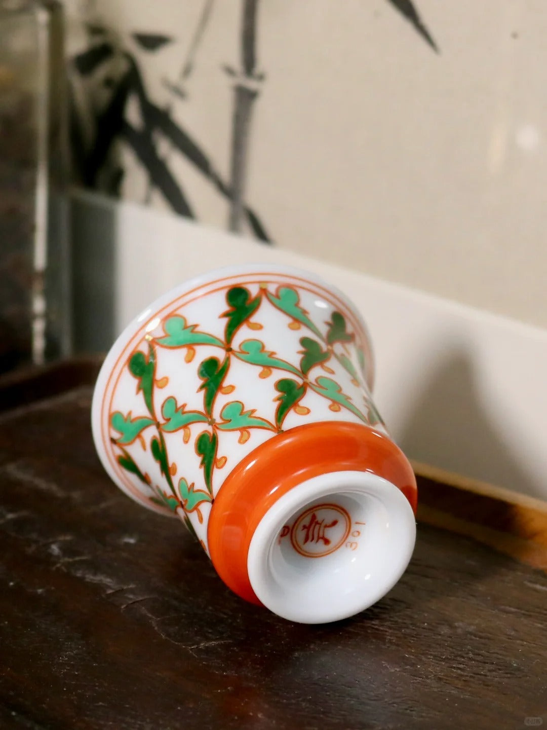 [清和堂 x Gohobi Gallery] Hand-painted Green Baoxiang flower Tea Cup