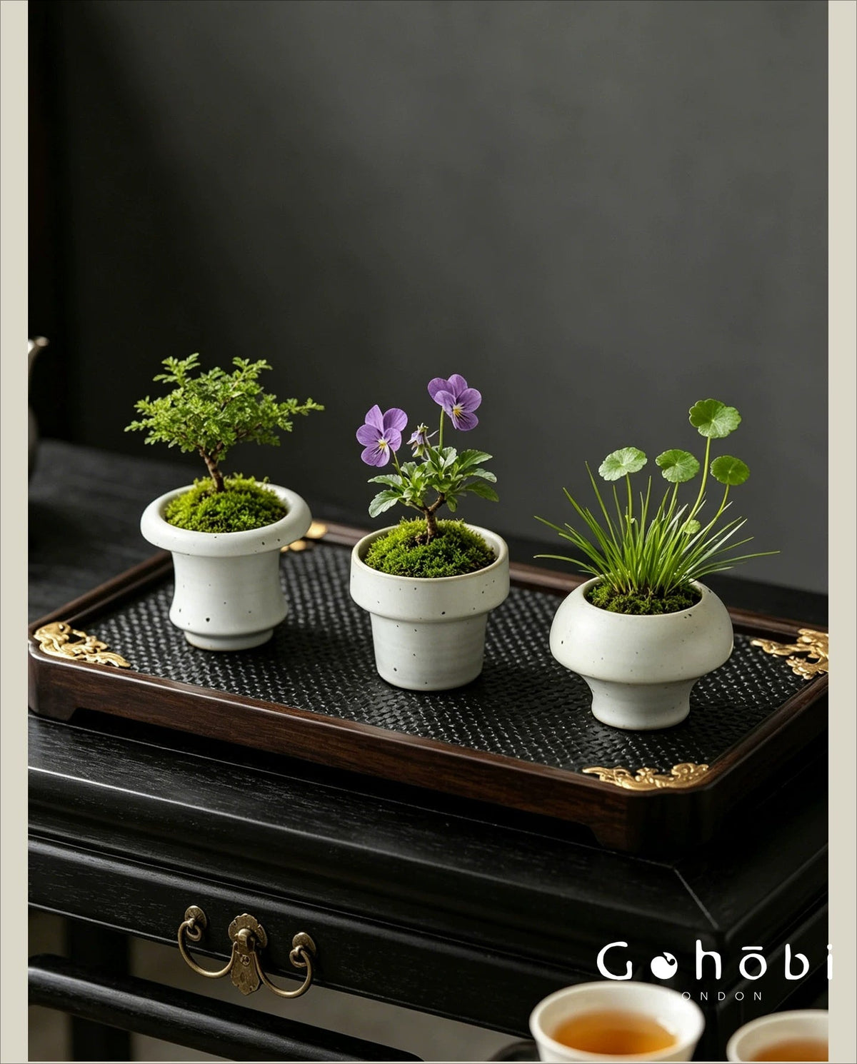 Gohobi Japanese Ikebana Mini Ceramic Vase – Jingdezhen Wabi-Sabi Desktop Flower Vase