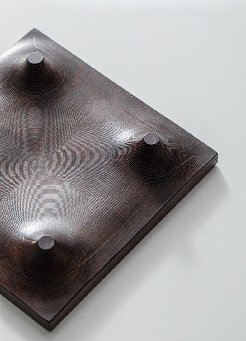 Gohobi Japanese-style Wabi-Sabi Ebony Black Square Tray 004
