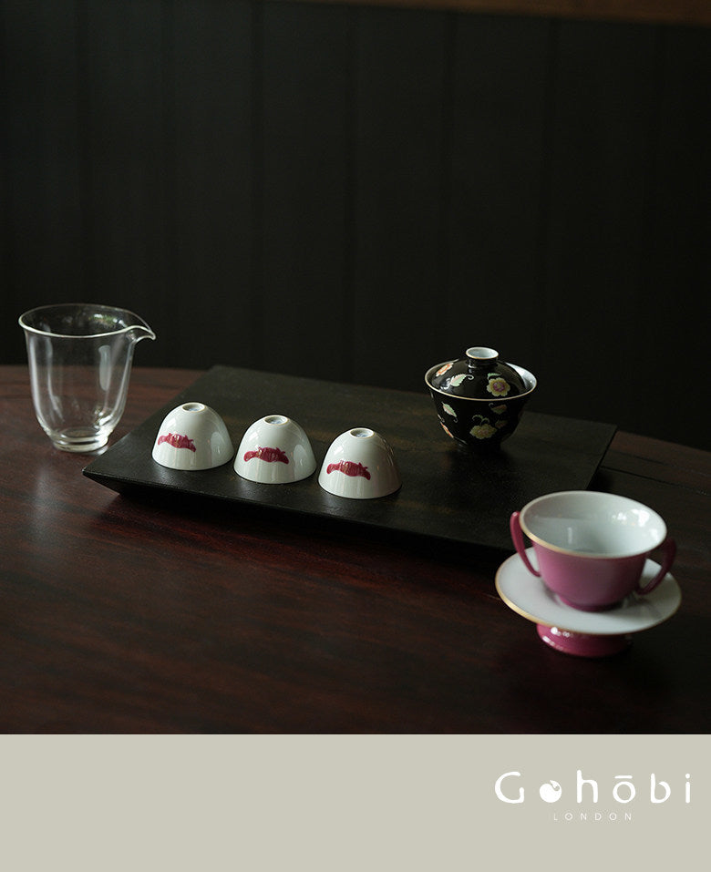 [賦山敘 x Gohobi] Gohobi Black Gold Lacquer Tea Tray – Handmade Ginkgo Wood Dry Brew Tea Tray Wabi Sabi Style