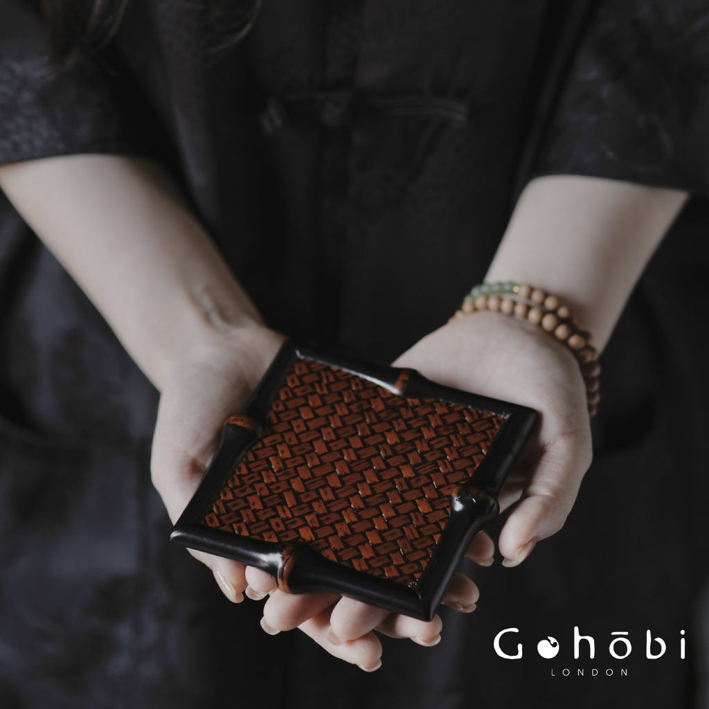 Gohobi Bamboo Woven Tea Cup Mat – Retro Bamboo Heat Insulation Coaster