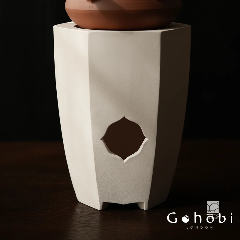 [賦山敘 x Gohobi] Gohobi Hexagonal Begonia Charcoal Tea Stove – Chaozhou White Clay Gongfu Tea Stove