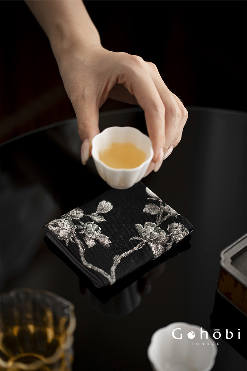 Gohobi Embroidered Tea Towel – Cotton Linen Absorbent Tea Cloth
