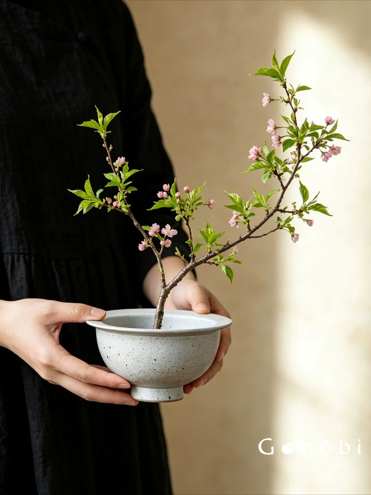 Gohobi Japanese Ikebana Mini Ceramic Vase – Jingdezhen Wabi-Sabi Hydroponic Plant Vessel