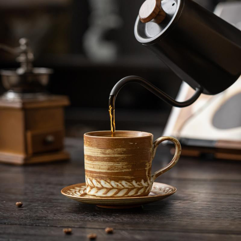 Gohobi Japanese Handmade Coffee Cup with Saucer 005