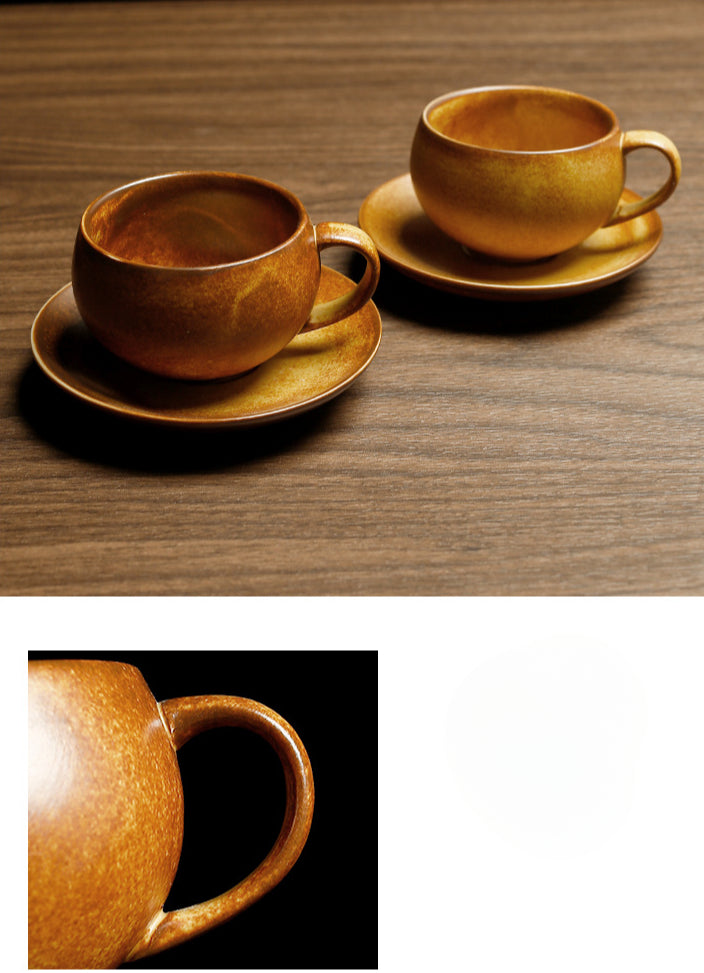 Gohobi Japanese Handmade Coffee Cup with Saucer 007