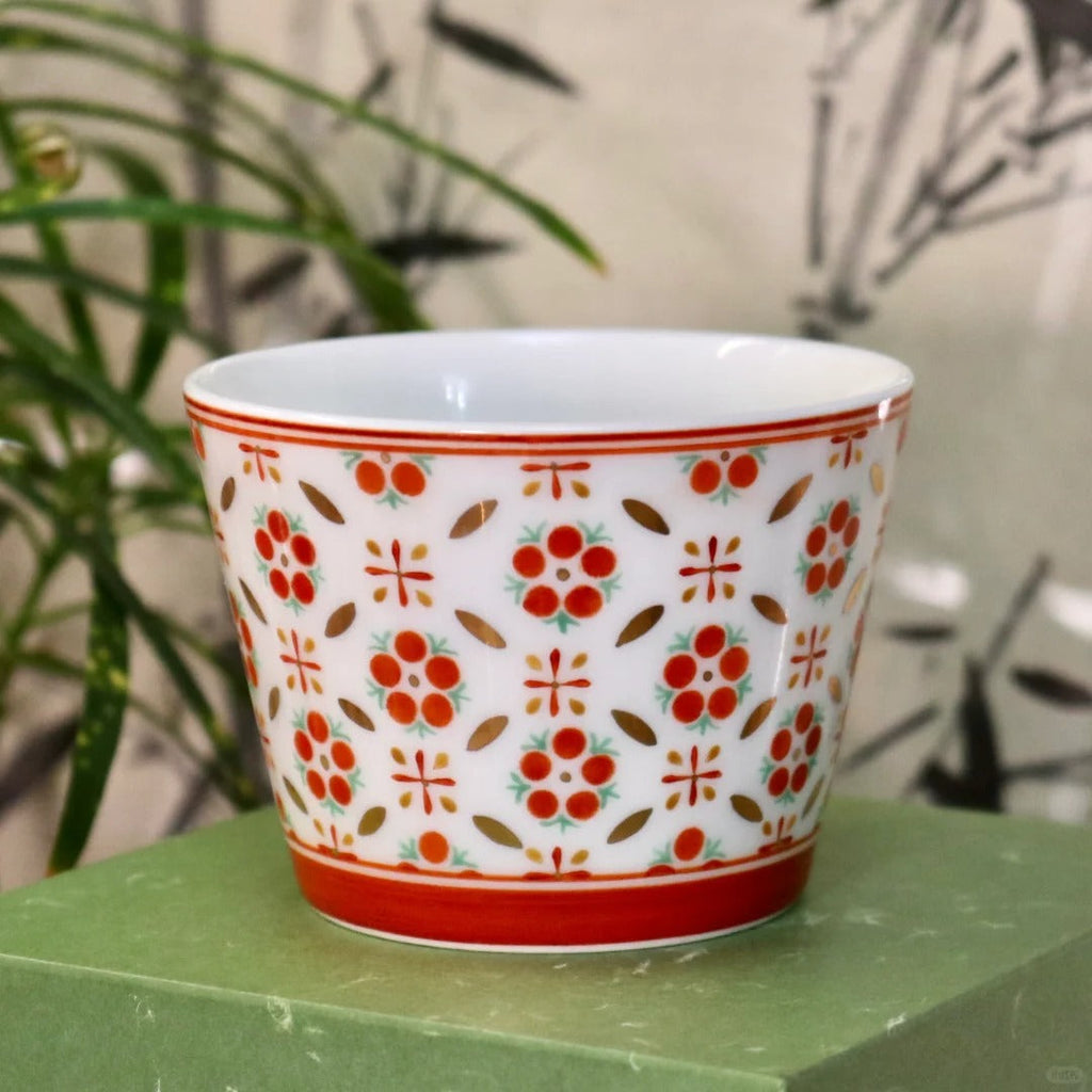 [清和堂 x Gohobi Gallery] Hand-painted Golden Red Lotus Tea Cup Coffee Cup