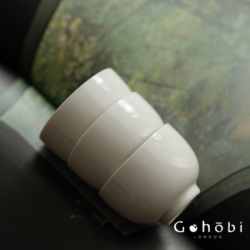 Gohobi Plant Ash Glaze Meditation Teacup – Thin Porcelain Small Gongfu Tea Cup