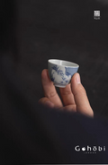 [賦山敘 x Gohobi] Gohobi Jingdezhen Hand-Painted Snow Landscape Teacup – Blue Scattering Glaze Gongfu Guest Cup