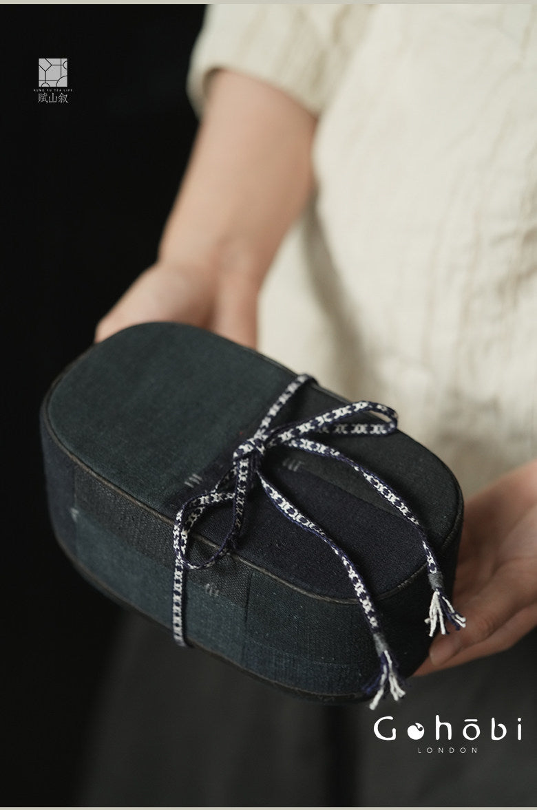 [賦山敘 x Gohobi] Gohobi Indigo Dyed Tea Set Storage Bag – Handmade Cloth Travel Teacup & Teapot Pouch