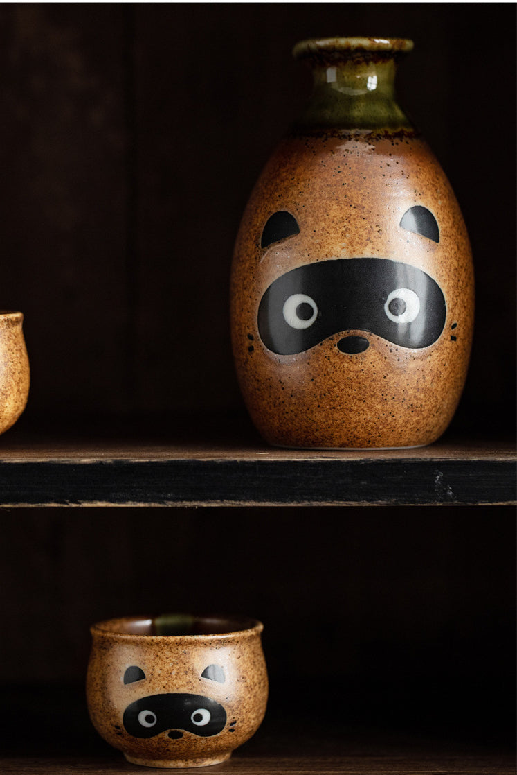 Gohobi Japanese Raccoon Sake Set Tea Set [Made In Japan]