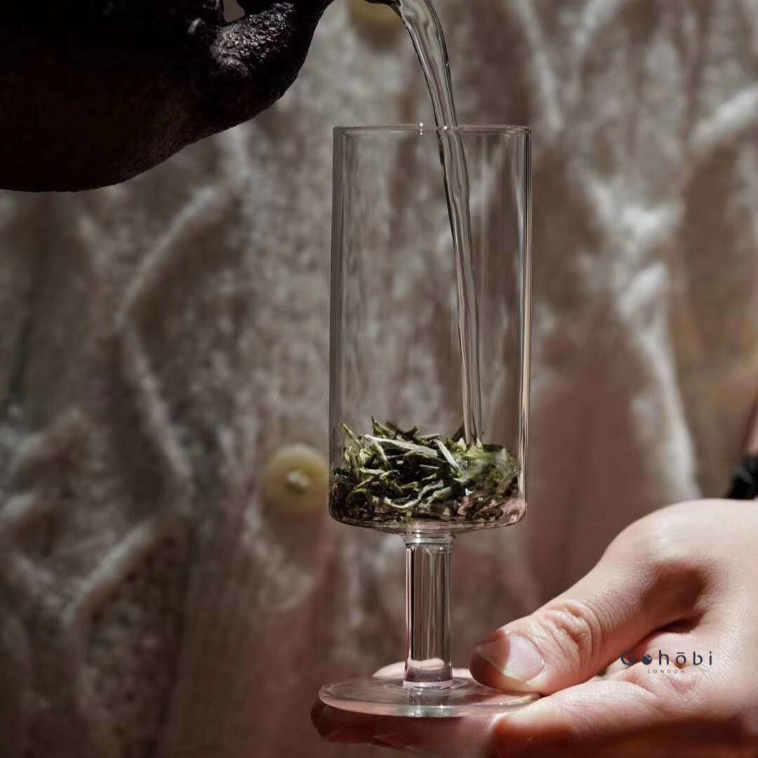 Gohobi Handmade High Foot Glass Tea Cup