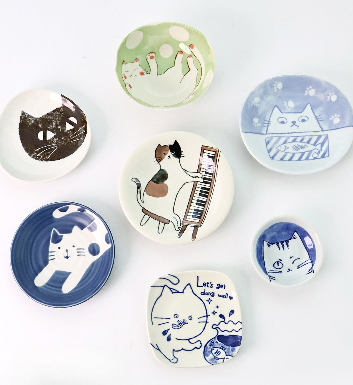 Gohobi Japanese Cats Plate [Made In Japan]