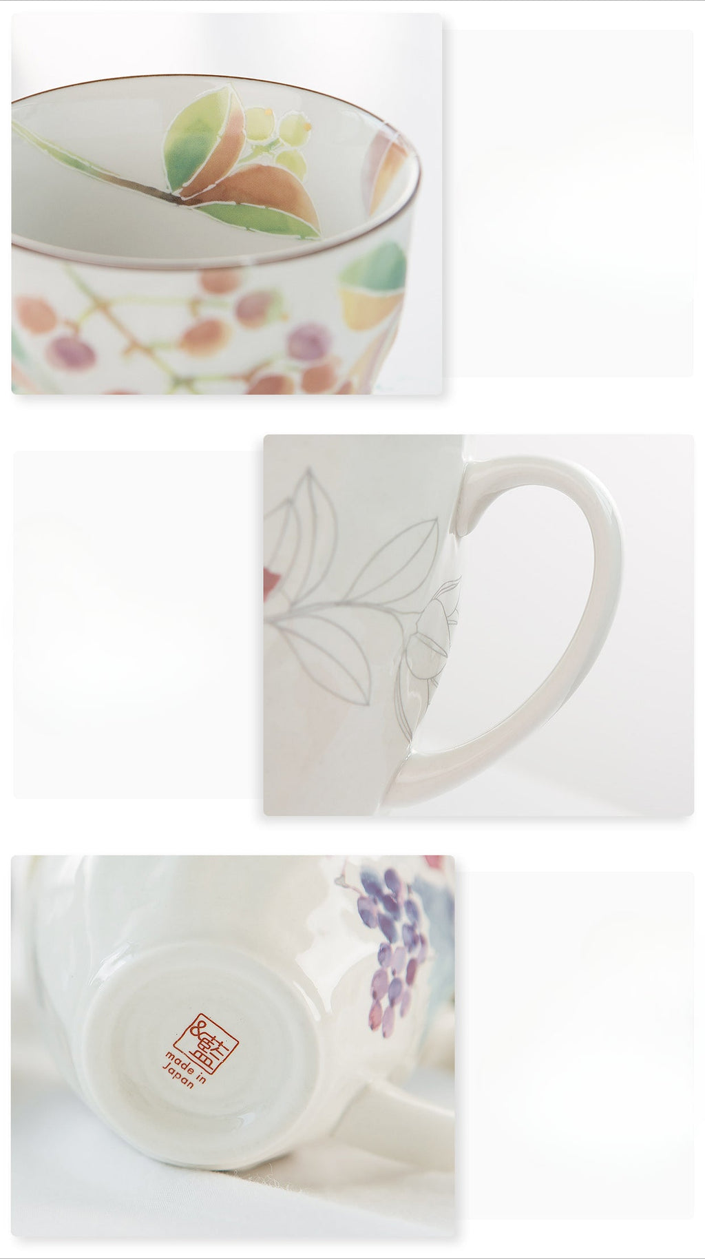 Gohobi Japanese Flowers Mug Coffee Cup [Made In Japan]