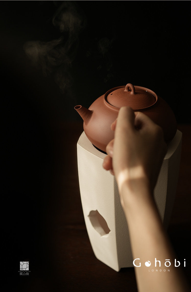 [賦山敘 x Gohobi] Gohobi Hexagonal Begonia Charcoal Tea Stove – Chaozhou White Clay Gongfu Tea Stove