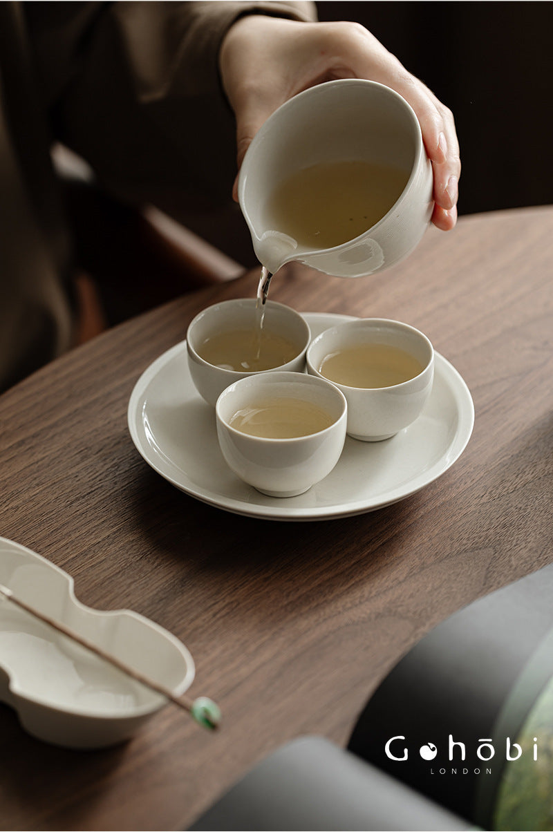 Gohobi Plant Ash Glaze Meditation Teacup – Thin Porcelain Small Gongfu Tea Cup