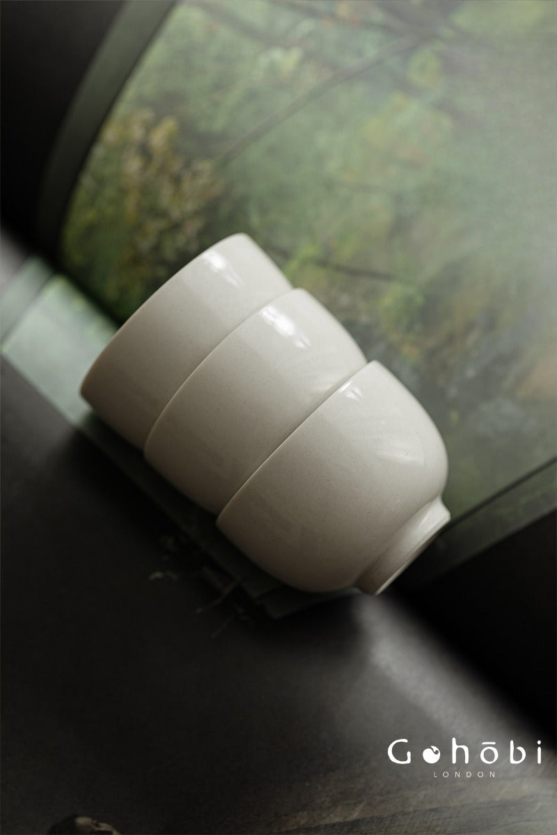 Gohobi Plant Ash Glaze Meditation Teacup – Thin Porcelain Small Gongfu Tea Cup