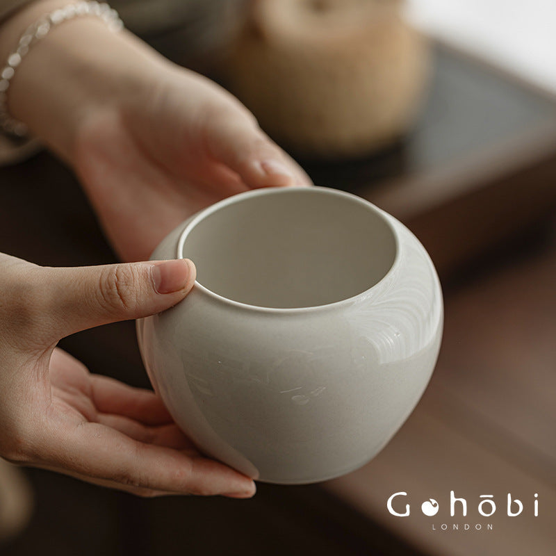 Gohobi Plant Ash Ceramic Wastewater Bowl – Dry Brew Tea Water Storage Tank