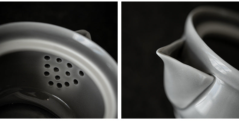 Gohobi Japanese Style Ice Grey Gaiwan Travel Tea Set 004