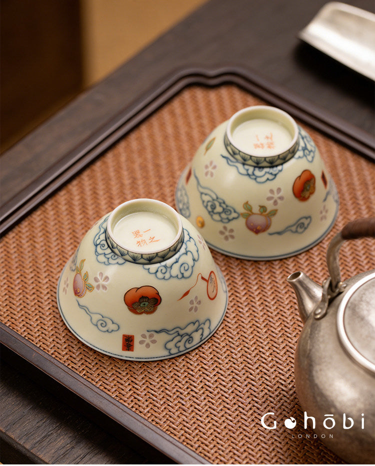 Gohobi Hand-Painted Linglong Porcelain Teacup – Jingdezhen Gongfu Tea Tasting Cup