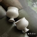 Gohobi Wood Ash Glaze High Foot Teacup – Song Style Bergamot Gongfu Master Cup