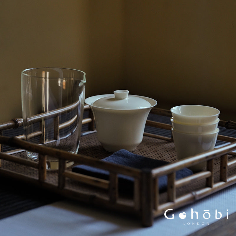 Gohobi Apricot White Ercai Gaiwan – Thin Porcelain Japanese Style Covered Tea Bowl