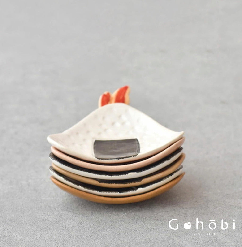 Gohobi Japanese Rice Ball Small Plate Sauce Dipping Plate for Japanese Food [Made in Japan]