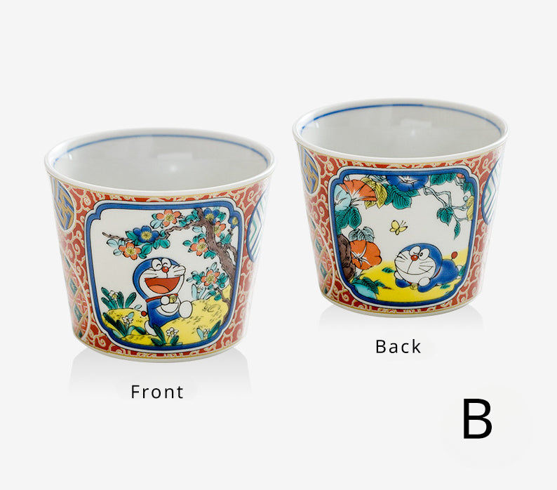 Gohobi Japanese Doraemon Tea Cup and Ceramic Plate Set [Made In Japan]