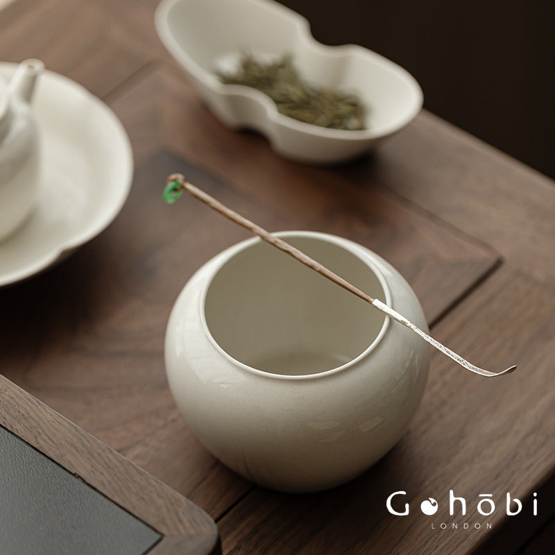 Gohobi Plant Ash Ceramic Wastewater Bowl – Dry Brew Tea Water Storage Tank