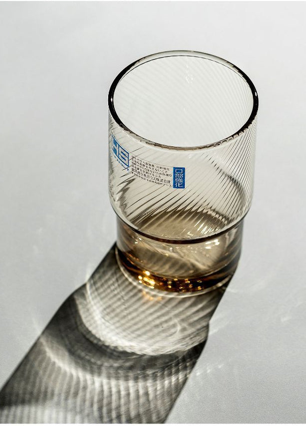 Gohobi Japanese Stackable Diagonal Glass Water Cup [Made In Japan]