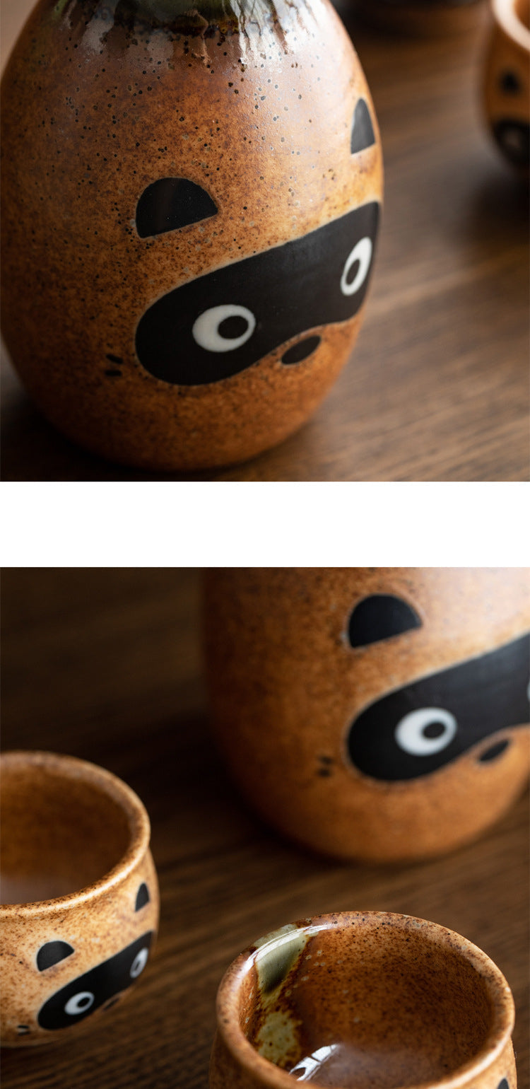 Gohobi Japanese Raccoon Sake Set Tea Set [Made In Japan]