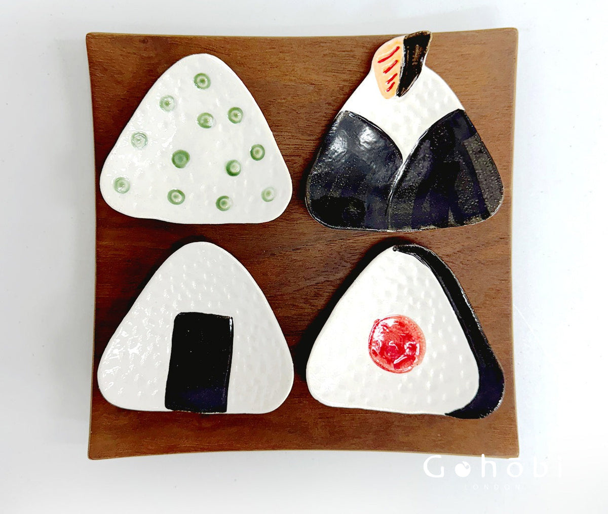 Gohobi Japanese Rice Ball Small Plate Sauce Dipping Plate for Japanese Food [Made in Japan]