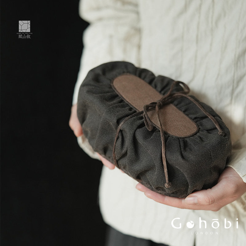 [賦山敘 x Gohobi] Gohobi Xiangyun Silk Tea Bag – Travel Teacup Set Storage Pouch Portable Tea Case