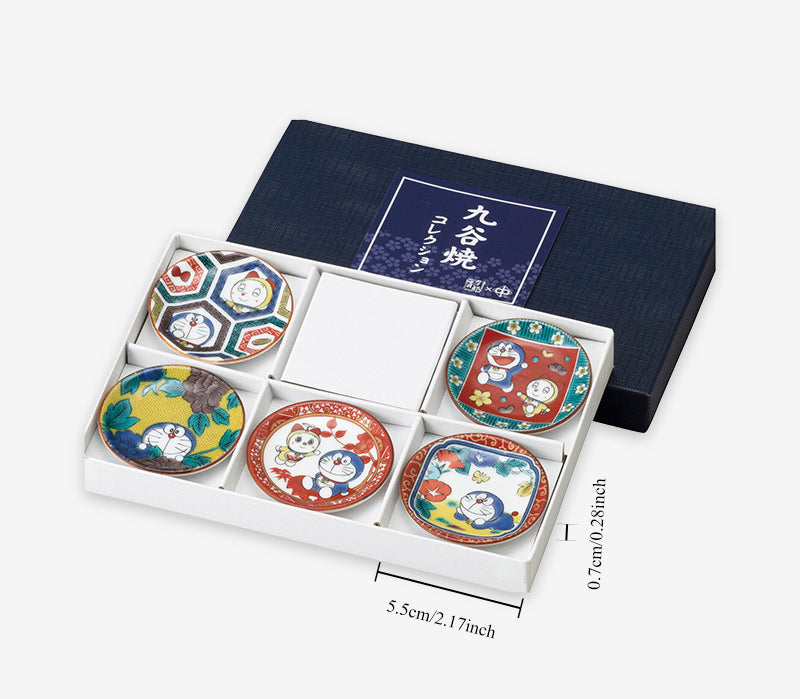 Gohobi Japanese Doraemon Tea Cup and Ceramic Plate Set [Made In Japan]
