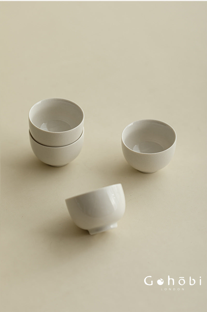Gohobi Plant Ash Glaze Meditation Teacup – Thin Porcelain Small Gongfu Tea Cup