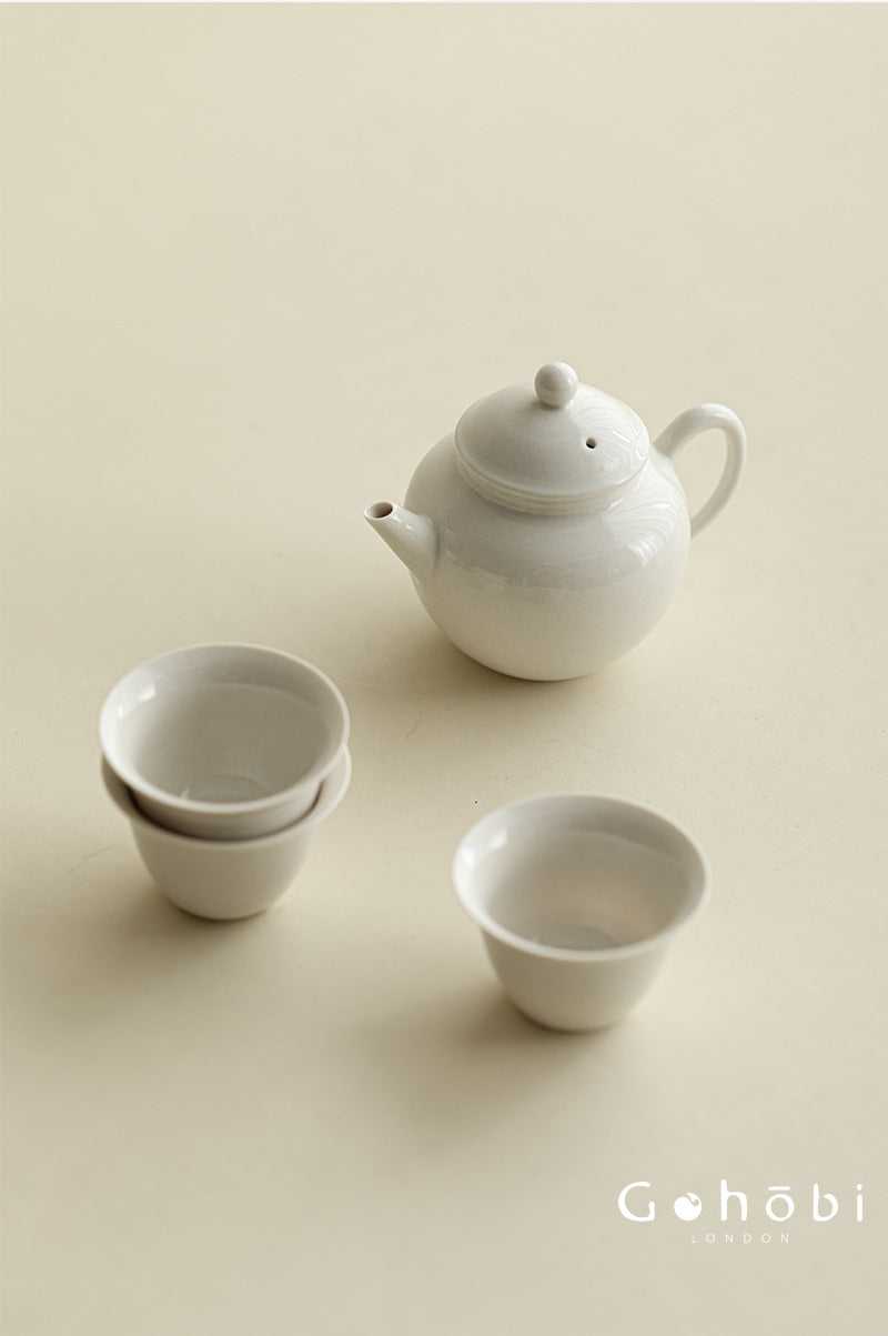 Gohobi Wood Ash Glaze Ceramic Teapot – Handmade Vessel Shape Gongfu Tea Pot with Ball Filter