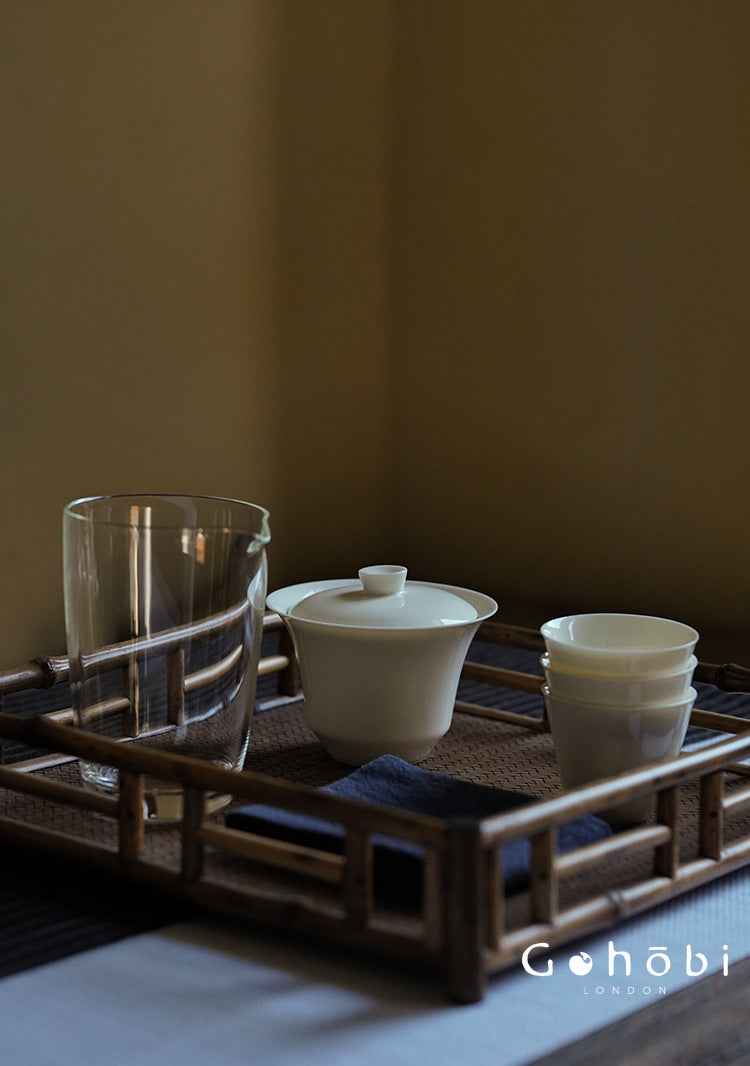 Gohobi Apricot White Ercai Gaiwan – Thin Porcelain Japanese Style Covered Tea Bowl