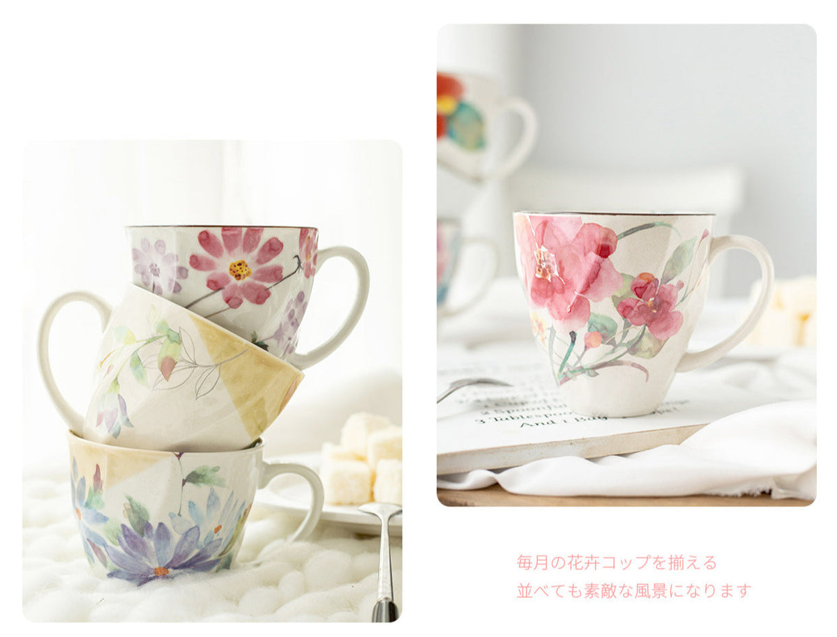 Gohobi Japanese Flowers Mug Coffee Cup [Made In Japan]