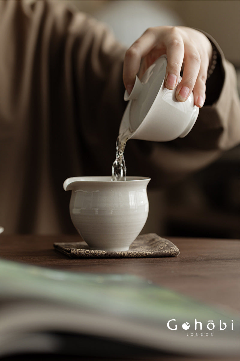 Gohobi Wood Ash Glaze Fair Cup – Handmade Ceramic Gongfu Tea Pitcher