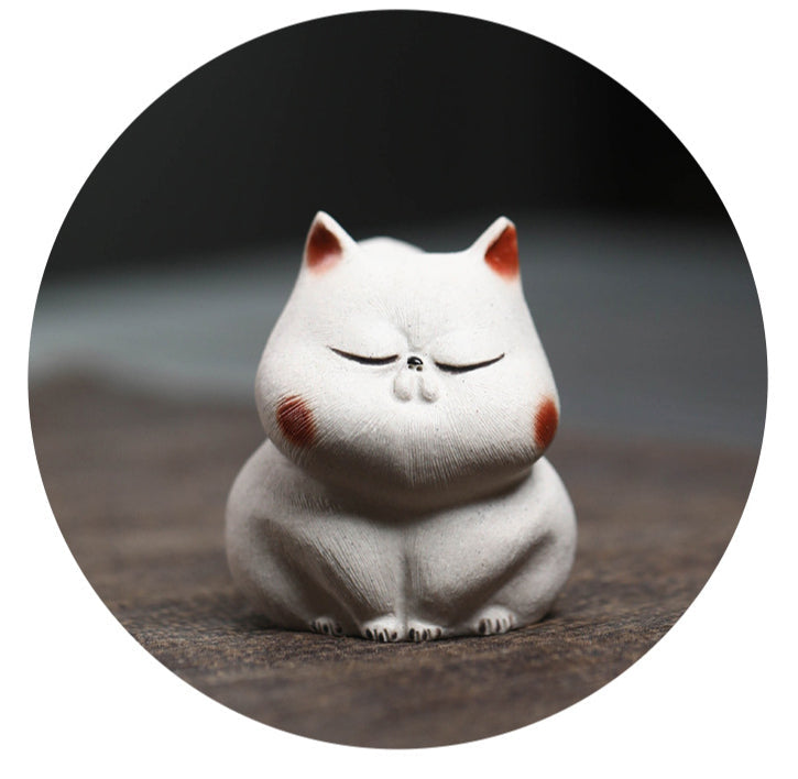 Gohobi Lucky Cat Ornament Yixing Clay Tea Pet