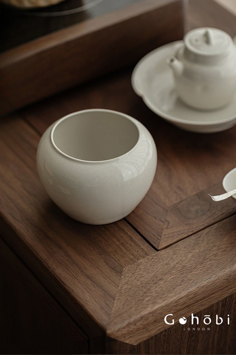 Gohobi Plant Ash Ceramic Wastewater Bowl – Dry Brew Tea Water Storage Tank