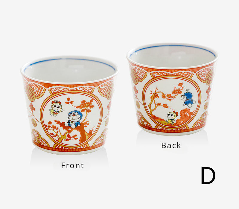 Gohobi Japanese Doraemon Tea Cup and Ceramic Plate Set [Made In Japan]
